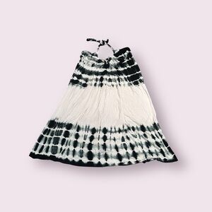 Women's Elan Black And White Tie Dye Halter Rayon/Spandex Dress Size Large